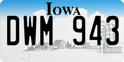 IA license plate DWM943
