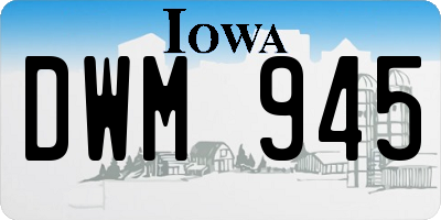 IA license plate DWM945