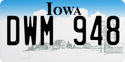 IA license plate DWM948