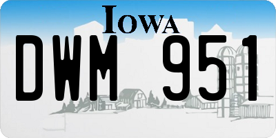 IA license plate DWM951