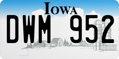 IA license plate DWM952