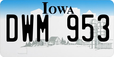 IA license plate DWM953