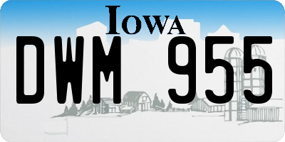 IA license plate DWM955