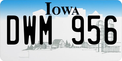 IA license plate DWM956