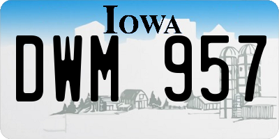 IA license plate DWM957
