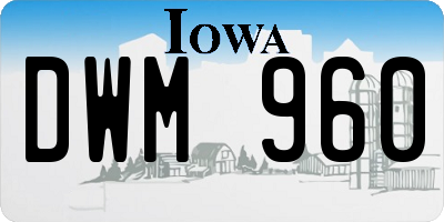 IA license plate DWM960