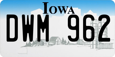 IA license plate DWM962