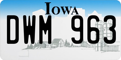 IA license plate DWM963