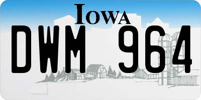 IA license plate DWM964