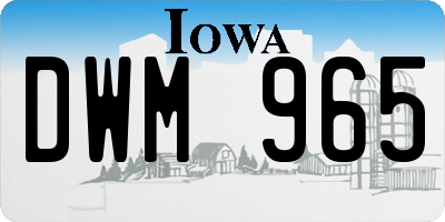 IA license plate DWM965
