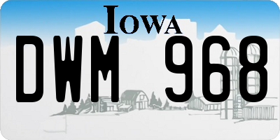 IA license plate DWM968