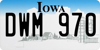 IA license plate DWM970