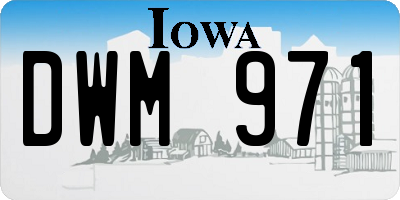 IA license plate DWM971