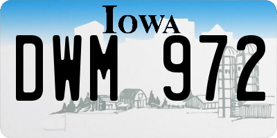 IA license plate DWM972