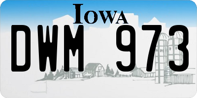 IA license plate DWM973