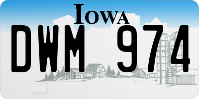 IA license plate DWM974