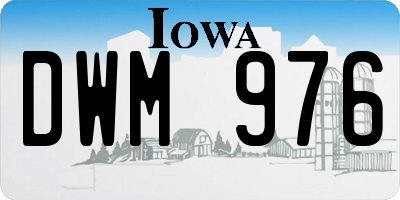 IA license plate DWM976