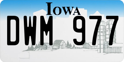 IA license plate DWM977