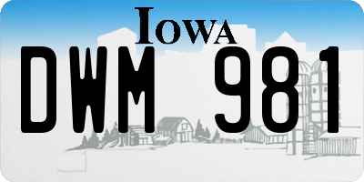 IA license plate DWM981
