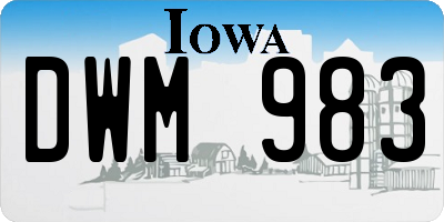 IA license plate DWM983