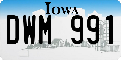IA license plate DWM991
