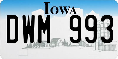 IA license plate DWM993