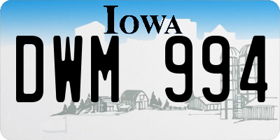 IA license plate DWM994