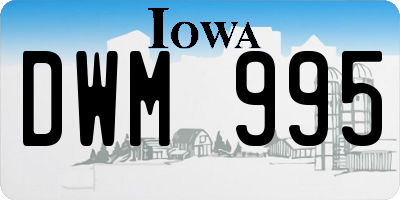 IA license plate DWM995