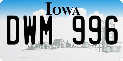 IA license plate DWM996