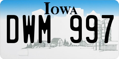IA license plate DWM997