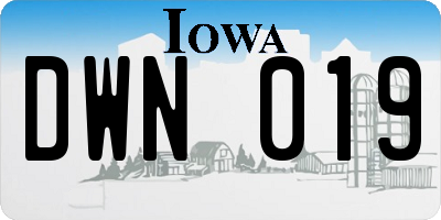 IA license plate DWN019