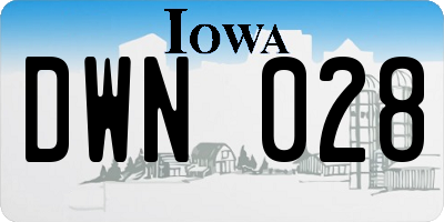 IA license plate DWN028
