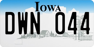 IA license plate DWN044