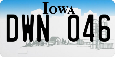 IA license plate DWN046