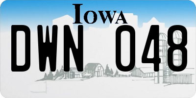 IA license plate DWN048