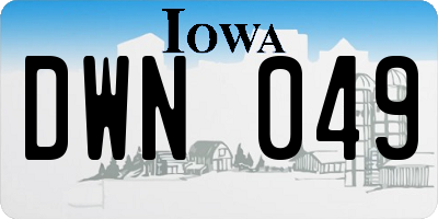 IA license plate DWN049