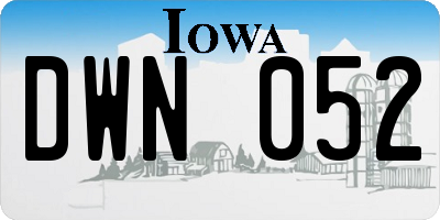 IA license plate DWN052