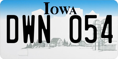 IA license plate DWN054