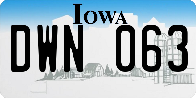 IA license plate DWN063