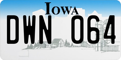 IA license plate DWN064
