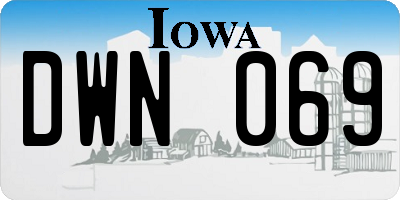 IA license plate DWN069