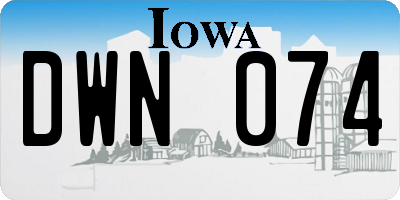 IA license plate DWN074