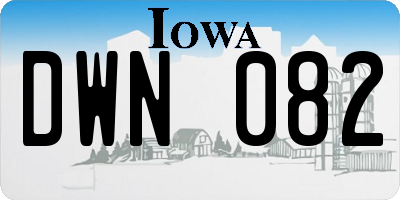 IA license plate DWN082