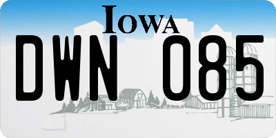 IA license plate DWN085