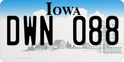 IA license plate DWN088