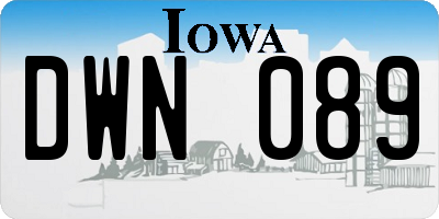 IA license plate DWN089