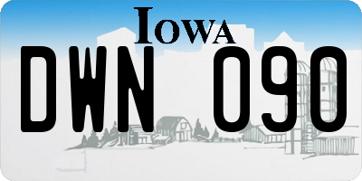 IA license plate DWN090