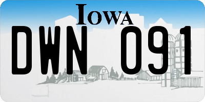 IA license plate DWN091