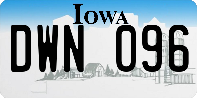 IA license plate DWN096