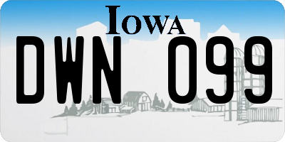 IA license plate DWN099